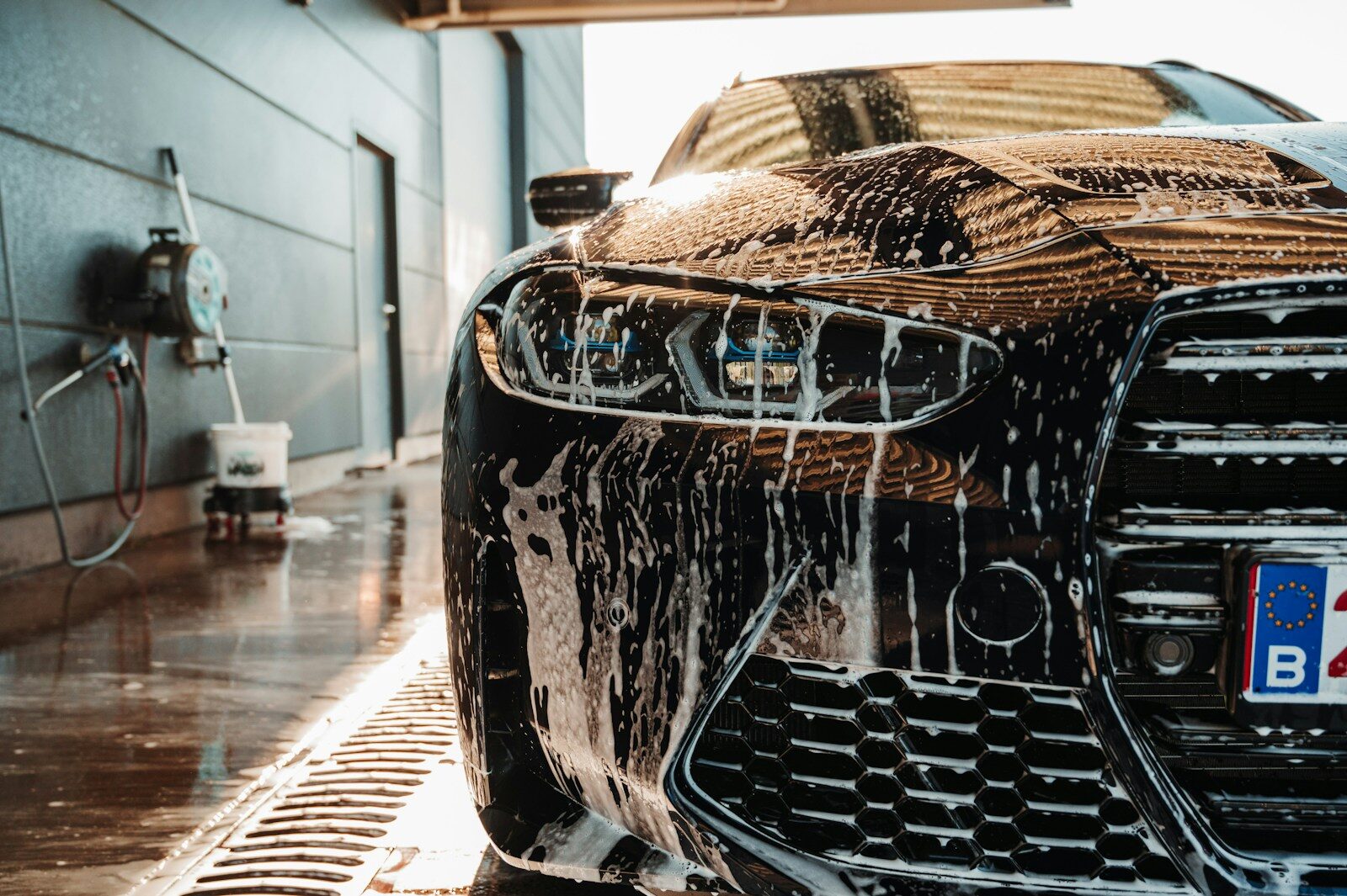 a car is covered in a lot of water a car is covered in a lot of water